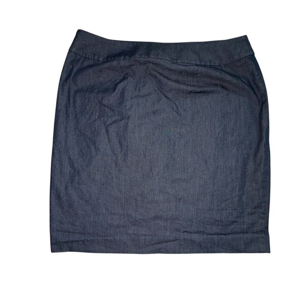 Ann Taylor Factory Wrap Front Chambray Pencil Skirt-Blue-12P-GUC - Picture 6 of 6